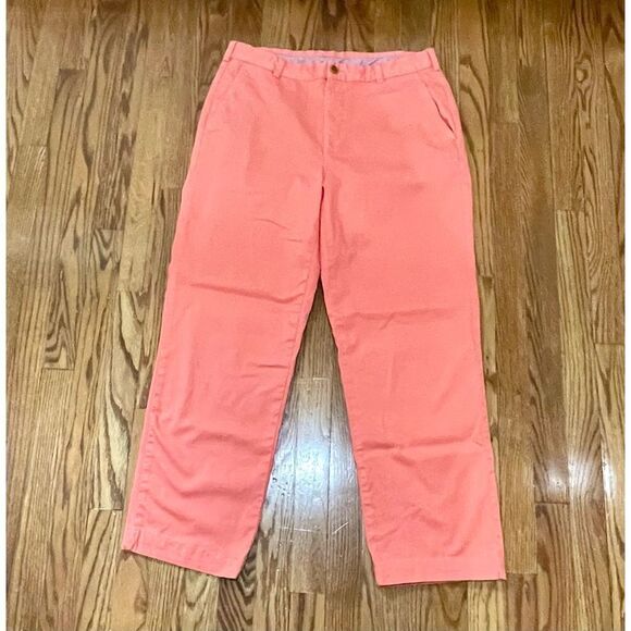 Brooks Brothers CLARK Coral Flat Front Chinos. - Picture 1 of 8